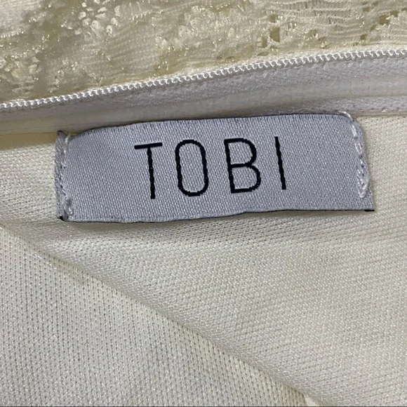 TOBI Cream Floral Lace Long Sleeve Dress - Picture 5 of 5